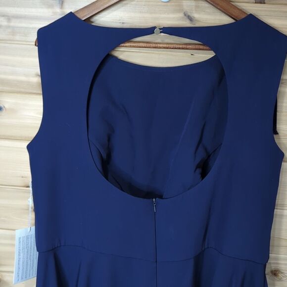 TS Couture Dress Womens 18W Blue Bow Detail Fit and Flare Tea Length NWT - Picture 4 of 10